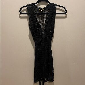 Black Crochet Sleeveless Dress